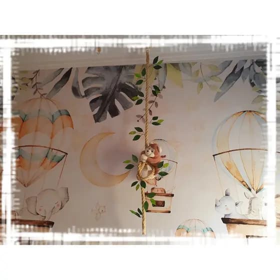 Corda decorativa com folhas e acabamento de teto/parede SEM PELUCIA