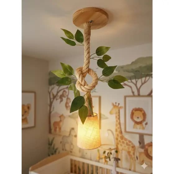 Peça decorativa iluminada quarto bebê safari