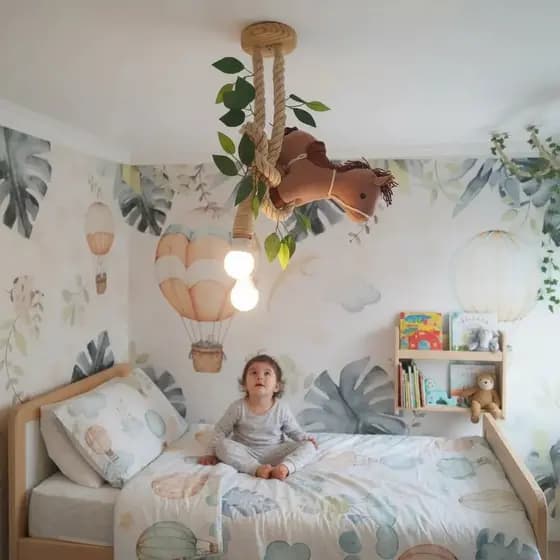 Peça decorativa iluminada quarto bebê fazendinha cavalinho