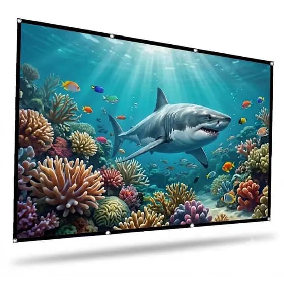Tela de Projeção 70 Polegadas Dobrável 16:9 com Ilhós – Ideal para Projetores 4K e Full HD