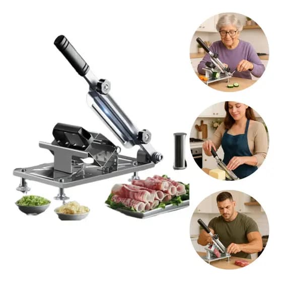 Cortador Fatiador Manual para Carne Frios e Legumes em Aço Inoxidável Alta Precisão Profissional
