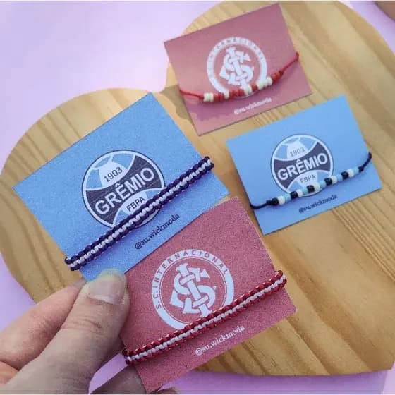 Pulseiras de Time de Futebol - Vermelho e Branco/ Azul e Branco