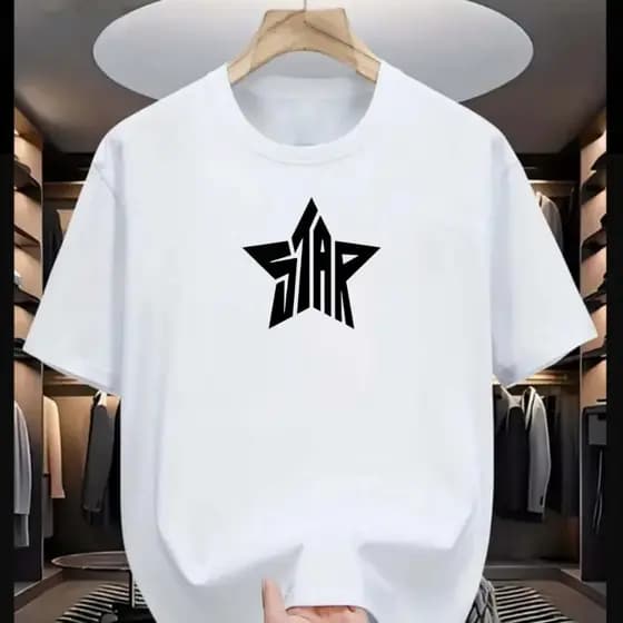 Camiseta Streetwear Basic Estilo Moda Star Estampada 100% Algodão