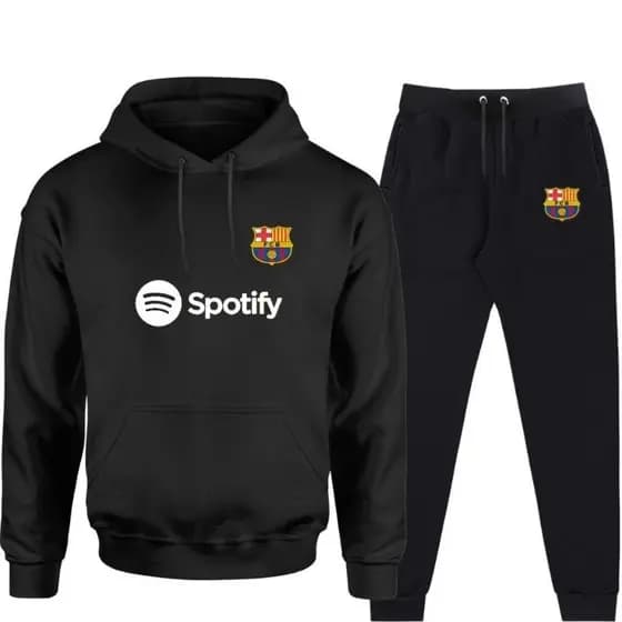 conjunto moletom flanelado blusa e calça unissex feminino e sueter masculino de frio times europeu B.a.r.c.e.l.o.n.a