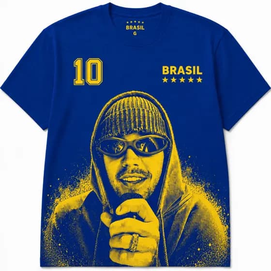 Camiseta Feminina Justin Tendencia Casual Tematica Brasil