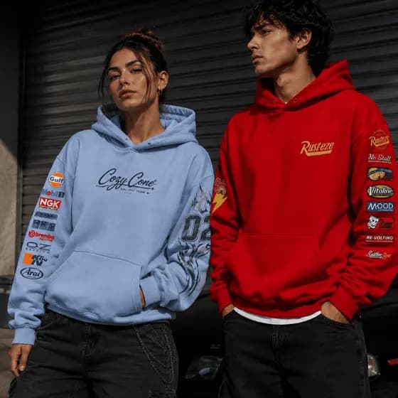 Kit de Moletom Casal Carros S A L L Y E McQueen Presente Dia dos Namorados Tendencia