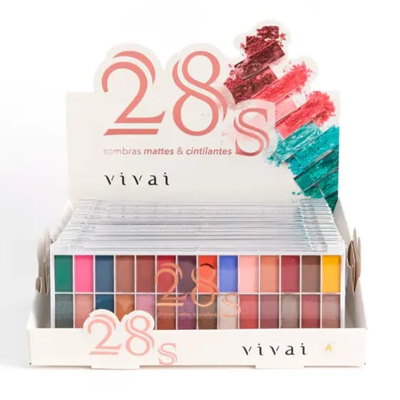 Paleta De Sombra 28 Cores Deluxe – VIVAI Maquiagem Premium - Pronta Entrega - Presente, Mãe, Namorada - Maquiagem Ultra