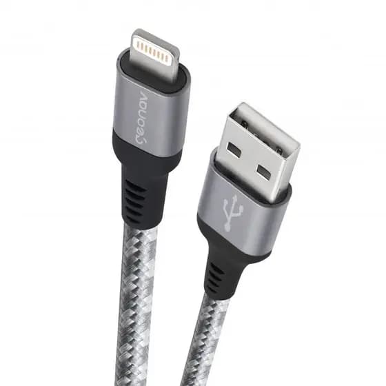 Cabo Lightning MFI Nylon Ultra Resistente Titanium 1,5m LIGH10T