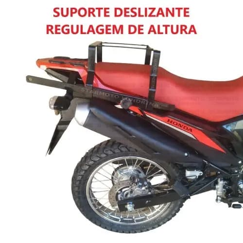 Suporte Baú BROS 160 de 2015 até 2024 e XRE 190 - Pode Levar Garupa - Bagageiro Deslizante de Correr para Caixa de Moto