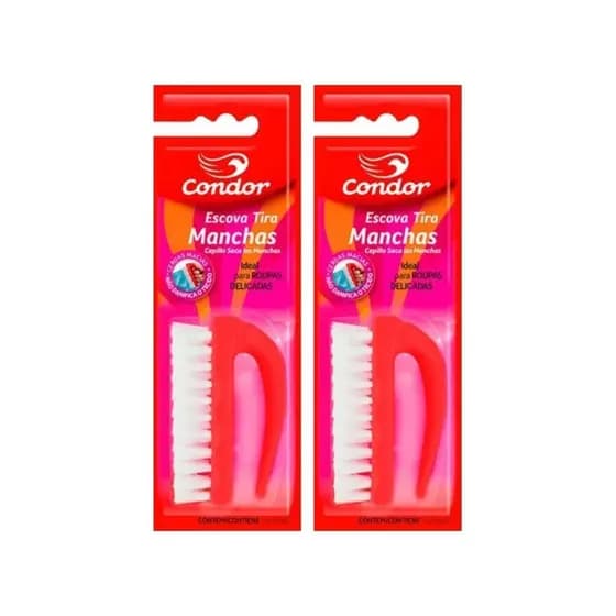 KIT 2 UN ESCOVA TIRA MANCHAS ROUPAS DELICADAS - CONDOR