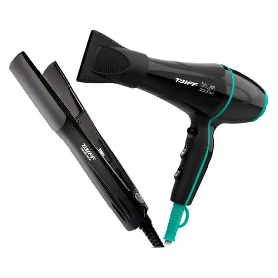 Kit Taiff Secador Taiff Style 2000W Profissional Prancha Taiff Cerâmica 180ºC