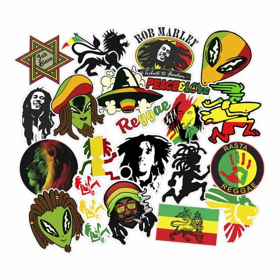 Adesivos Reggae Jamaica Rastafari Sticker Premium Tribo Jah Vibes Raízes