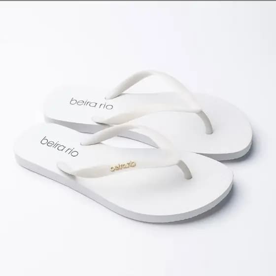 Chinelo feminino Beira Rio Branco casual preto original