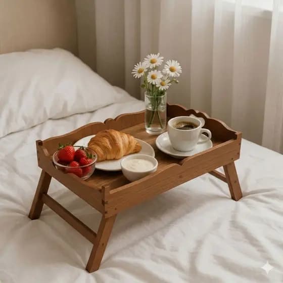 Bandeja Mesa De Cama C/ Pés Dobráveis P/ Refeições E Café Da Manhã