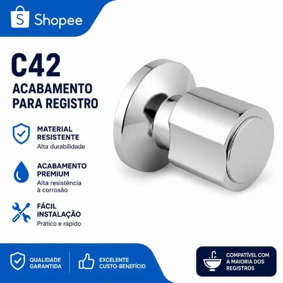Acabamento Para Registro Docol base 1/2'' , 3/4'' e 1'' Modelo Volante C-40