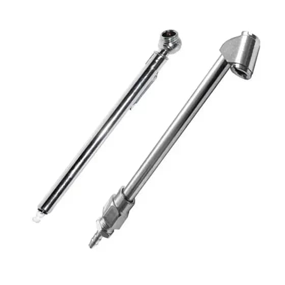 Calibrador De Pneu E Bico Duplo Encher Pneu Tipo Lápis Inox