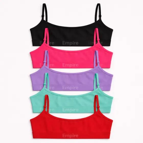 Kit 5 Top Feminino Forrado de Microfibra Sutiã Sem Bojo Top Fitness Adulto Juvenil