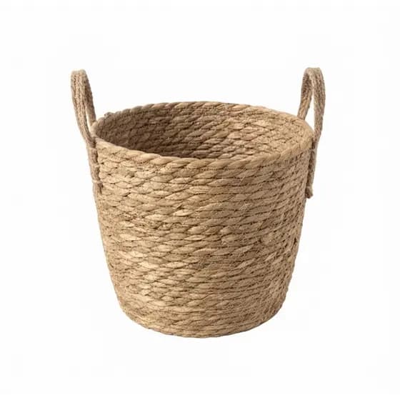 Cesto Cachepot de Palha Natural para plantas Com Forro De Plástico Para Vaso, cesto organizador