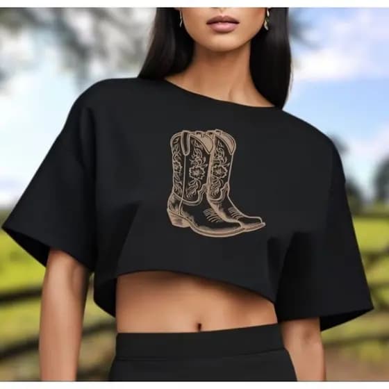 Cropped Country botas Algodão
