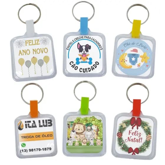 100 Chaveiros Porta Foto Acrílico Lembrancinha - Leka Plas