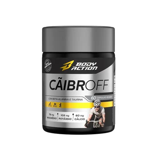Cãibroff Anti Câimbras 60 Cápsulas Bodyaction - Potássio Beta-Alanina Magnésio Zinco Taurina Cãibra