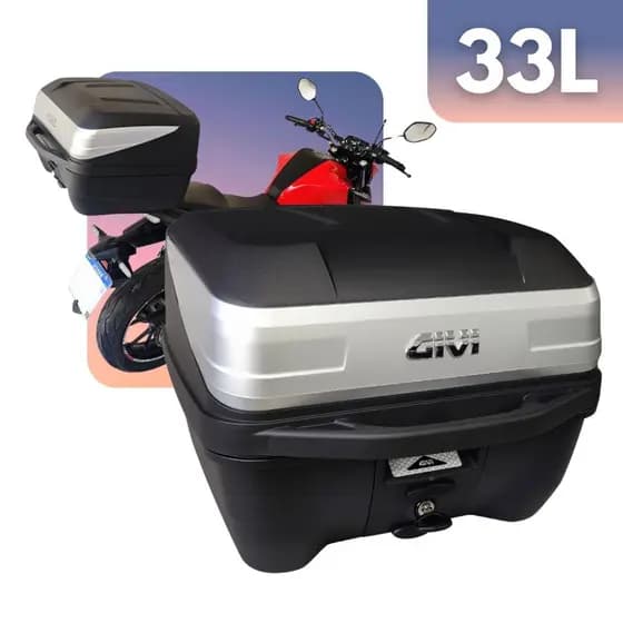Baú Givi Bauleto Universal 33 L Monolock Traffic III T33NBR Prata