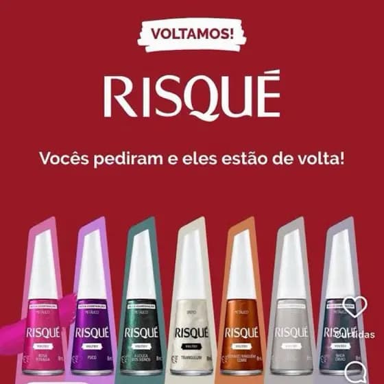 Kit Esmaltes Risqué Voltei Novas Cores Tons Metálicos - Escolher Kit