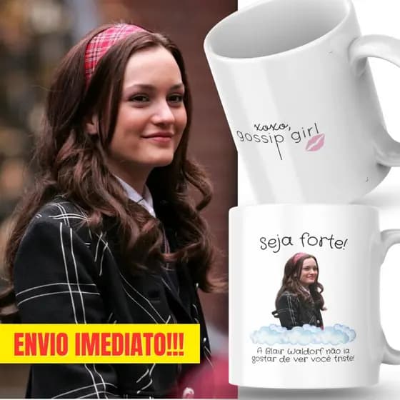 Caneca Xicara Porcelana 325ml Seja Forte Blair Walforf Personalizada Presente Decoração Casa