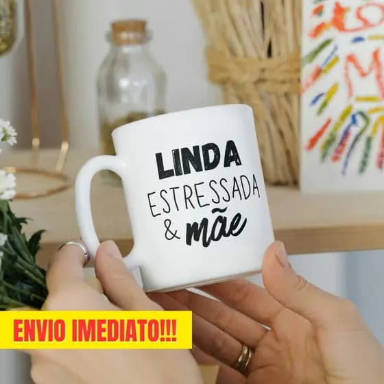 Caneca Xicara Porcelana 325ml Dia Das Mães Com Nome Personalizada Presente Decoração Casa
