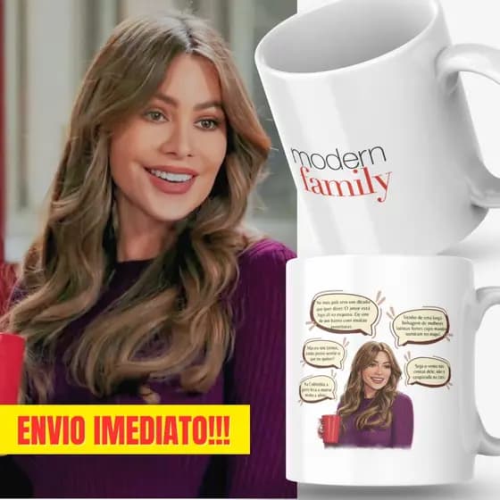 Caneca Xicara Porcelana 325ml Gloria Pritchett Modern Family Personalizada Presente Decoração Casa