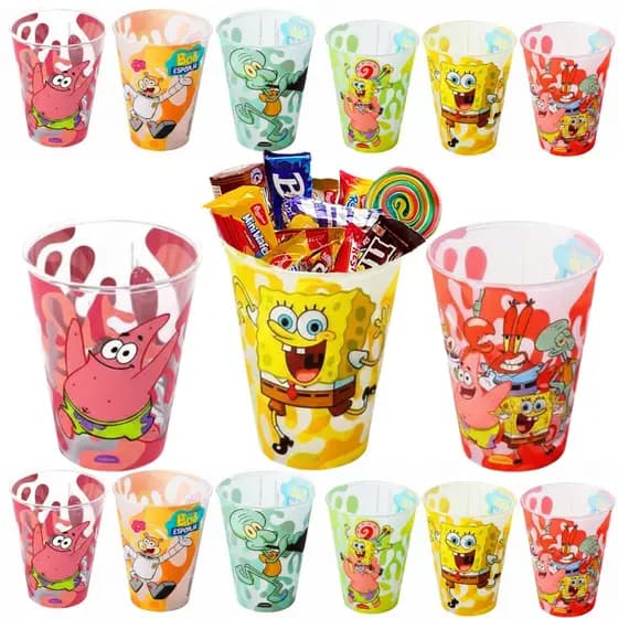 Kit Copos Bob Esponja Lembrancinha Festa Infantil Sacola Surpresa Aniversário Enfeite Colecionável