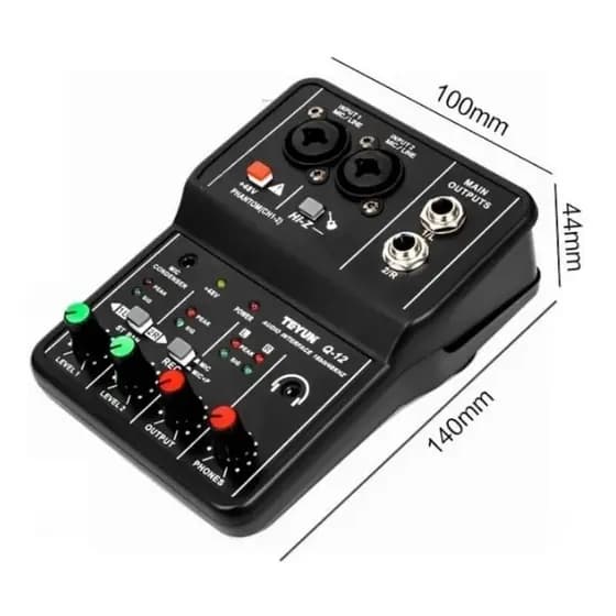 Mesa Mixer Placa de Som LE-702 Lelong Interface de Áudio USB 5V