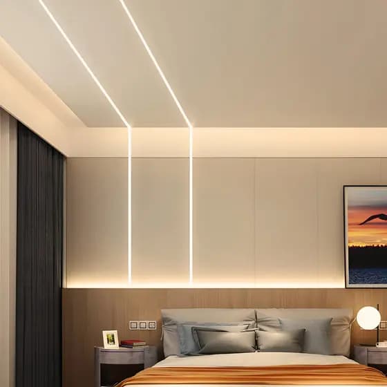Perfil LED Embutir 25x7 2x1m Fita LED 2m Branco Quente Direto na Rede Sem Fonte Ilunato