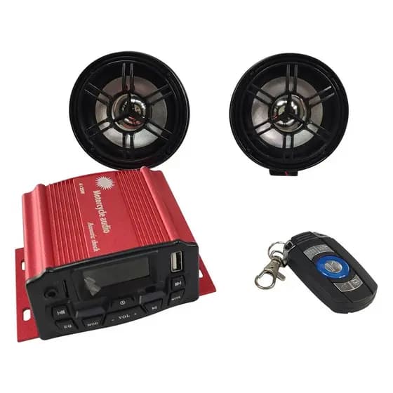 Alarme Som MP3 Entrada para Cartao de Memoria e USB Radio FM para Moto Seguranca Moto Sensor de Movimento