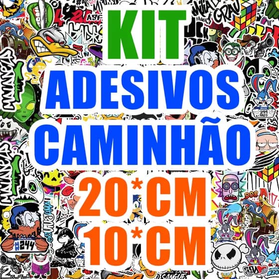 Kit Adesivos Grandes Para Van Boa Resolução Cartela aprova d'agua - Personagens Frases e Simbolos