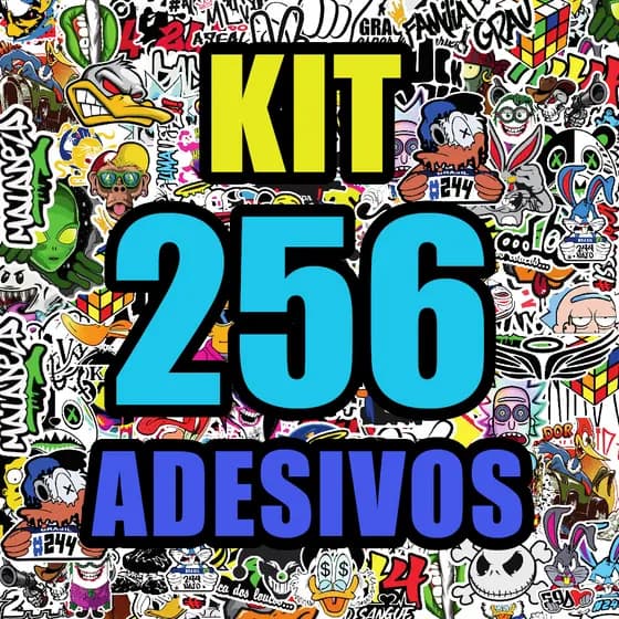 Kit 256 Adesivos De Motorizada Alta Resolução Cartela aprova d'agua - Personagens Frases e Simbolos