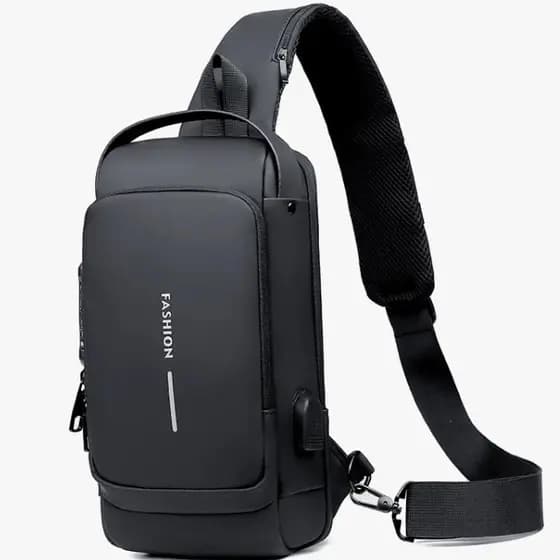 Bolsa Mochila De Ombro Anti-roubo Transversal Usb Pochete