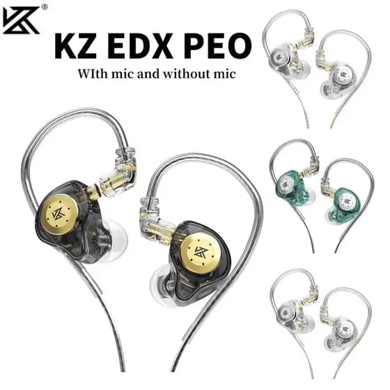 Fone de ouvido KZ EDX Pro, intra-auricular com monitoramento dinâmico, fone de ouvido com fio Hi-Fi, graves potentes