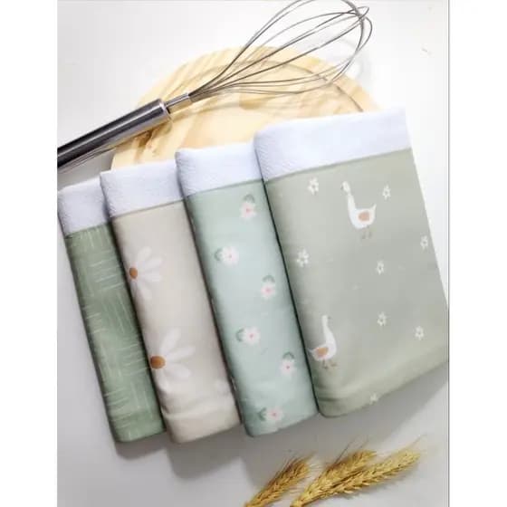 Kit de Panos de Prato Minimalistas verde Sage - 100% algodão Panos para copa, pano de prato