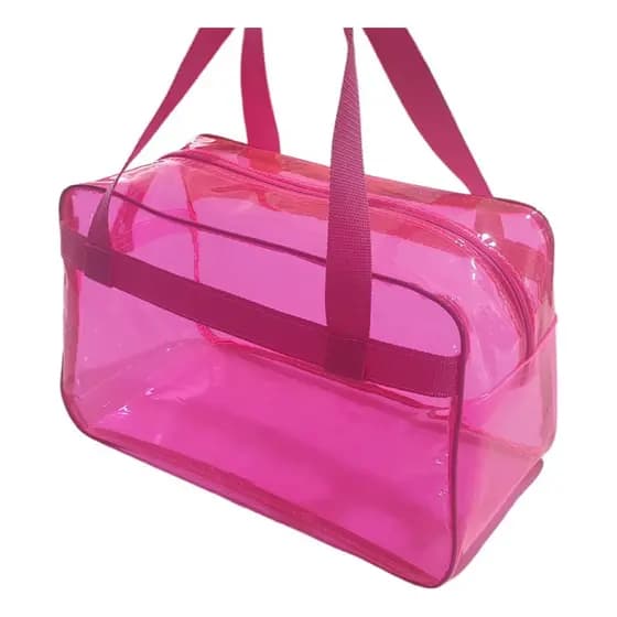 Bolsa Maternidade transparente Rosa Neon