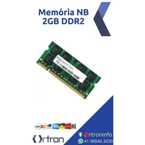MEMÓRIA NB DDR2 2GB 5300s/6400s - SEMINOVO