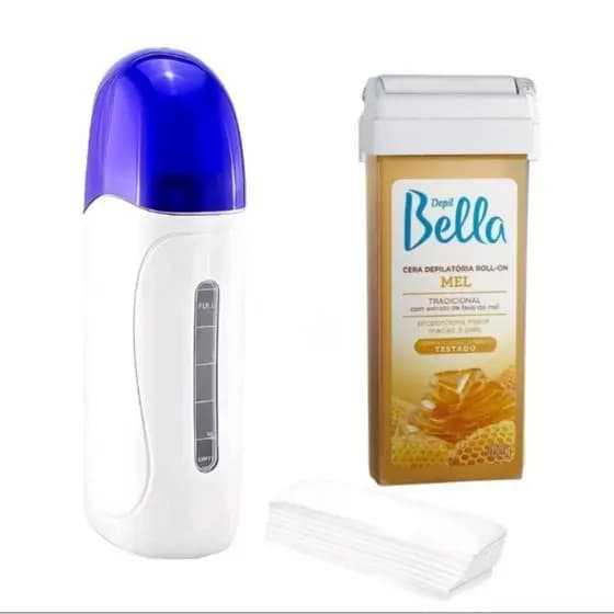 Kit Aquecedor Rollon e Cera Rollon Depil Bella 100g
