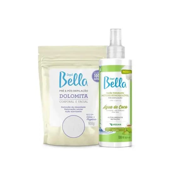 Kit Dolomita 800g + Loção Hidratante Depil Bella Pré e Pós Depilação
