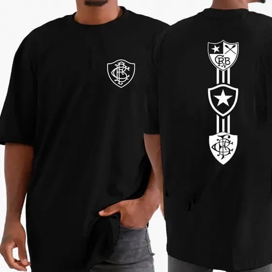 Camisa Torcedor Botafogo Furia Jovem Time Glorioso Alvinegro Futebol Adulto ao Plus Size Moda Fashion