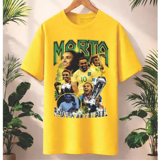 Camiseta Marta Rainha do Futebol Brasil Estampa Premium Camisa Futebol Adulto ao Plus Moda FASHION!