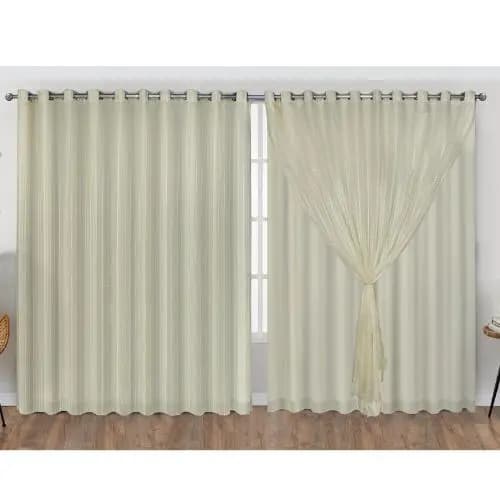 CORTINA PARA SALA/QUARTO 4.0MTS DE LARGURA VOIL XADREZ C/ FORRO MICROFIBRA TAMANHOS E CORES VARIADAS