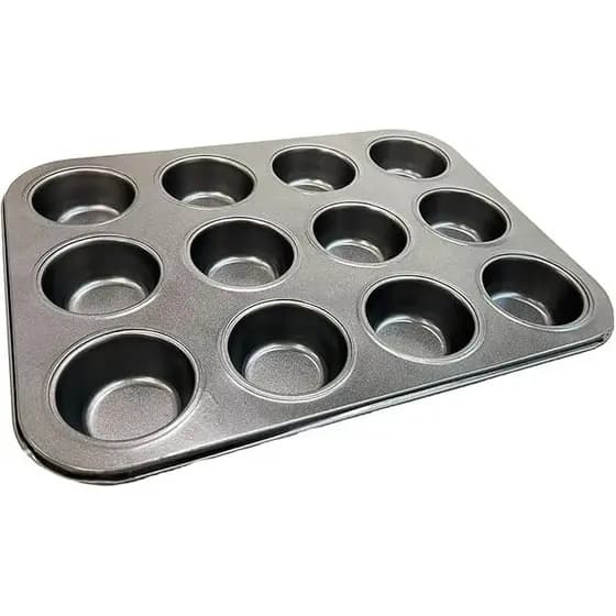 Forma Antiaderente para Cupcake e Pão de Queijo Preta Petit Gateau Empada
