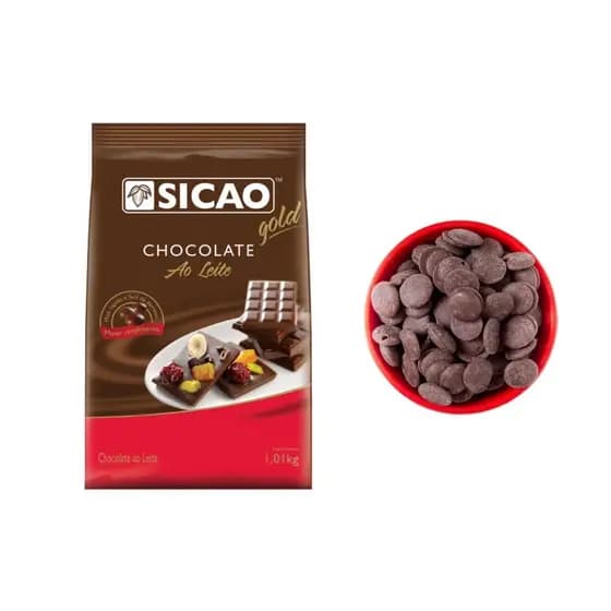 Chocolate Sicao Ao Leite Nobre Gold Em Gotas 1kg