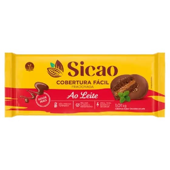 Chocolate Fracionado Ao Leite Barra 1KG Sicao Facil
