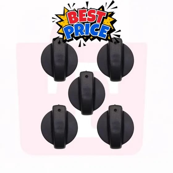 Kit 5un Botão de Fogão Itatiaia Preto - Compatível com Diversos Modelos